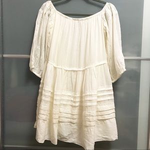 Free People Ivory off-the-should relaxed fit dress